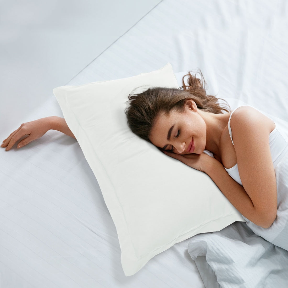 Unique Bargains 4-Pack Envelope Closure Pillow Sham No Zipper Queen Snow White