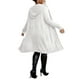 thumbnail image 4 of Cárdigan informal liso con capucha, manga larga, blanco, talla grande (para mujer), 4 of 5