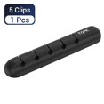 thumbnail image 1 of L16 Cable Organizer Silicone USB Cable Winder Desktop Tidy Management Clips Cable Holder for Mouse Headphone Wire Organizer 5 Clips - 1 Pieces, 1 of 6