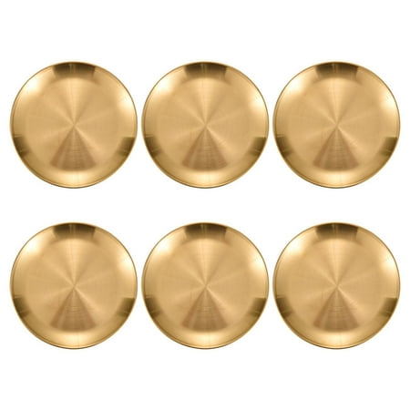

6Pcs Stainless Steel Plate Stainless Steel Dishes Party Adult Plates Reusable Camping Plates