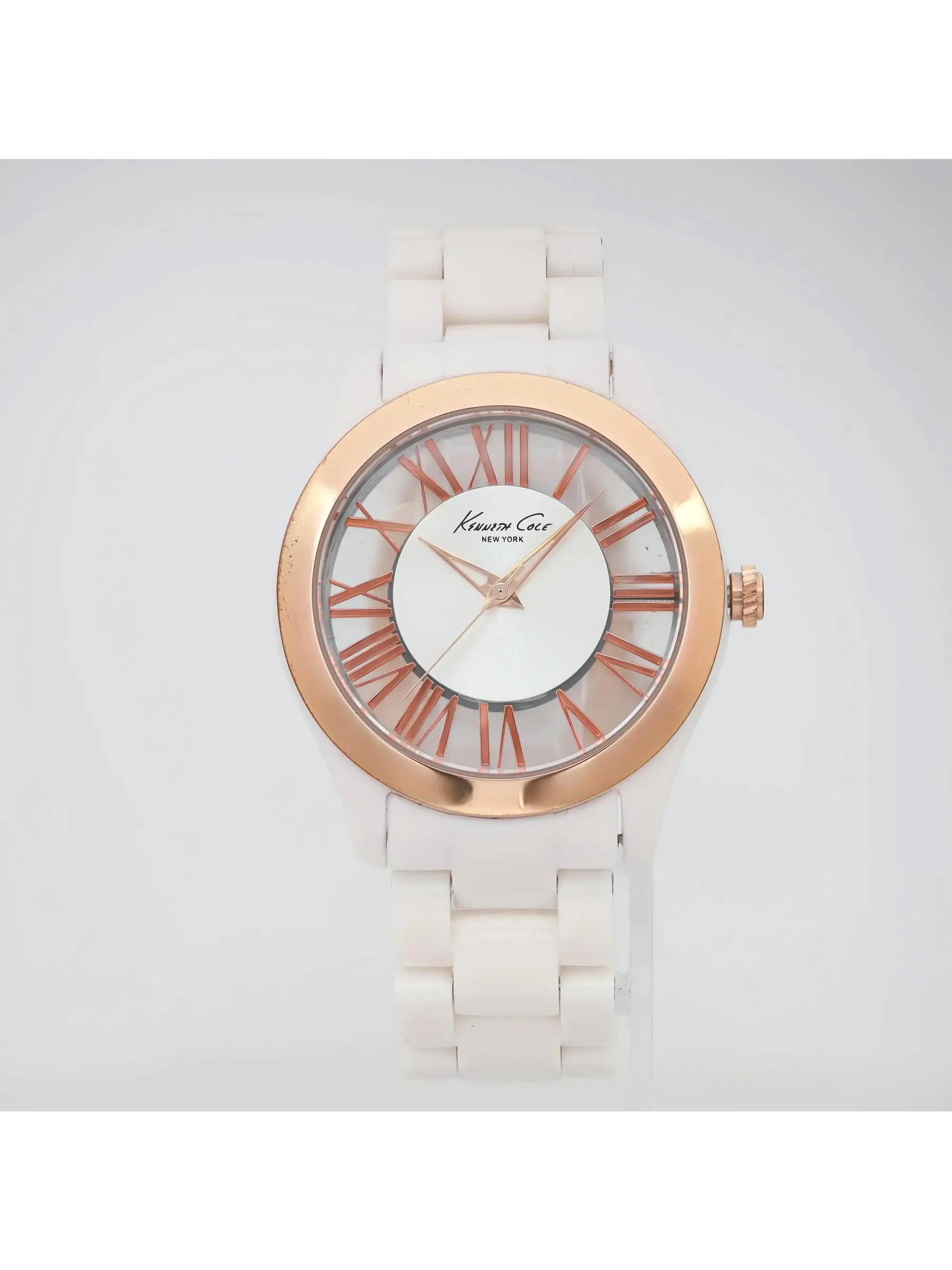 KENNETH COLE LADIE\'S ROSE GOLD WHITE CERAMIC TOP WATCH KC4741 Kenneth Cole New York 36mm Rose Gold Automatic Women main image 3