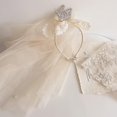 thumbnail image 1 of Velo de corona para niña, lindo, exquisito, cómodo, ligero, resistente a la decoloración, velo para niños para fiesta, boda, color beige, 1 of 5