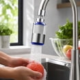 thumbnail image 4 of Faucet Water Filter for Kitchen Sink with Stainless Steel Mesh Core and Splash Guard, Single Unit, Silver and Blue, for Bathroom and Kitchen Faucets, 4 of 6