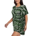 thumbnail image 2 of Lsque Green Snakeskin Women's Short-Sleeved Pajama Set - 2 Piece Soft and Lightweight Sleepwear Set-Medium, 2 of 9