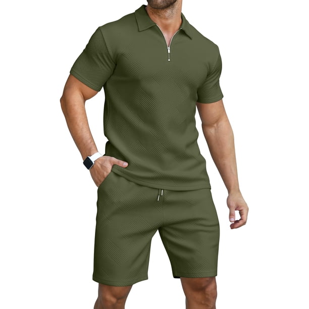 Conjunto de polo y pantalones cortos KUYIGO para hombre, trajes de verano