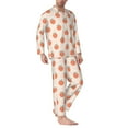 thumbnail image 2 of Yiaed Orange Peach Print Men’s Pajamas Set - Long Sleeve Button Down Sleep Shirt and Pajama Bottoms Sleepwear Set Mens Pjs Sets Men's Pajama Bottoms-XX-Large, 2 of 7