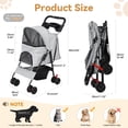 thumbnail image 3 of Yedigre 4-Wheel Foldable Pet Stroller for Small Dogs & Cats – Breathable Mesh Windows, Cup Holder & Storage Basket, Holds 22lbs, 3 of 10
