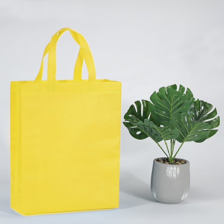 Unique Bargains Reusable Gift Bags Vertical Style Non Woven Tote Bag for Travel Storage Yellow Walmart