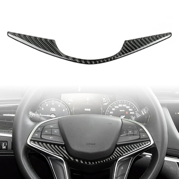 Décoration de couverture d'autocollant de garniture de volant de voiture en  fibre de carbone Essen pour Cadillac XT 
