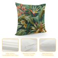 thumbnail image 4 of PRATYUS Floral Decoration Throw Pillow Cushion Covers Tropical Palm Leaves Hibiscus Orchid Bird of Paradise Flower Decorator Funny Pillows for Sofa Fall Home Decor Couch Pillow Case 12x12in, 4 of 5