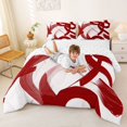 thumbnail image 3 of Homewish Spiral Swirl Queen Comforter Set,Contemporary Art Comforter Sets Queen,Red White,Reversible,3-Piece,1 Comforter and 2 Pillowcases, 3 of 7