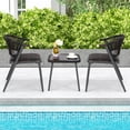 thumbnail image 4 of Costway 3 PCS Patio Rattan Furniture Set with Tempered Glass Tabletop Wicker Seat, 4 of 10