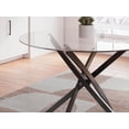 thumbnail image 5 of Signature Design by Ashley Pharwynn Round Glass Dining Table Only - Modern Black Metal Base - 42" Diameter, 5 of 7