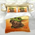 thumbnail image 4 of baby yoda Themed Bed Sheet Set Three Piece Set 68x86 In ches Comfortable And Skin Friendly Unique Design Creating A Star Studded Night Home Decor Gifts For Family Friends fans, 4 of 5