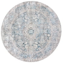 SAFAVIEH Dream Elisa Abstract Area Rug, Grey/Blue, 6'7" x 6'7" Round