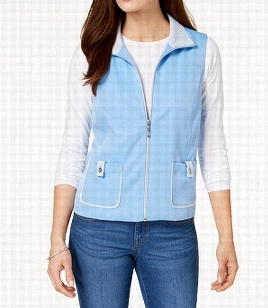 Alfred Dunner Alfred Dunner Womens Petite MeshTrim Vest Jacket