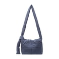 thumbnail image 2 of Bolso bandolera acolchado de nailon para mujer – Bolso cruzado de color liso para ir al trabajo, bolso pequeño de gran capacidad para guardar artículos esenciales diarios., 2 of 6