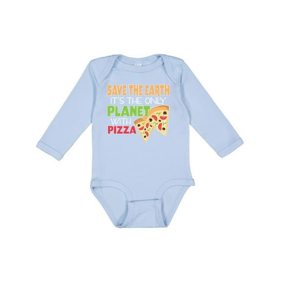 Inktastic Save the Earth. Its the Only Planet with Pizza. Boys or Girls Long Sleeve Baby Bodysuit