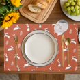 thumbnail image 4 of Burnt Orange Spring Easter Placemats Set of 4, Cute Bunny Botanical Placemats for Dining Table, Place Mats for Kitchen Tabletop, Waterproof Wipeable Dining Table Mats Set, 4 of 9