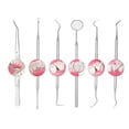 thumbnail image 2 of CNKOO 6Pcs Stainless Steel Tool Set Dentist Tooth Hygiene Picks Mirror Kit Oral Health Tooth Cleaning Inspection Tartar Cleaner, 2 of 5