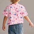 thumbnail image 4 of Short Sleeve Printed Round-Neck T-Shirt for Kids , Soft Polyester-Spandex Blend , Breathable Fabric , Loose Fit , Leak-Shoulder Design , Green Color, 4 of 9