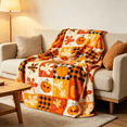 thumbnail image 6 of Soft Fall Flannel Throw Blanket 39.37inx29.53in, Maple and Pumpkin Print Decorative Throw for Couch and Indoor Space, 6 of 6