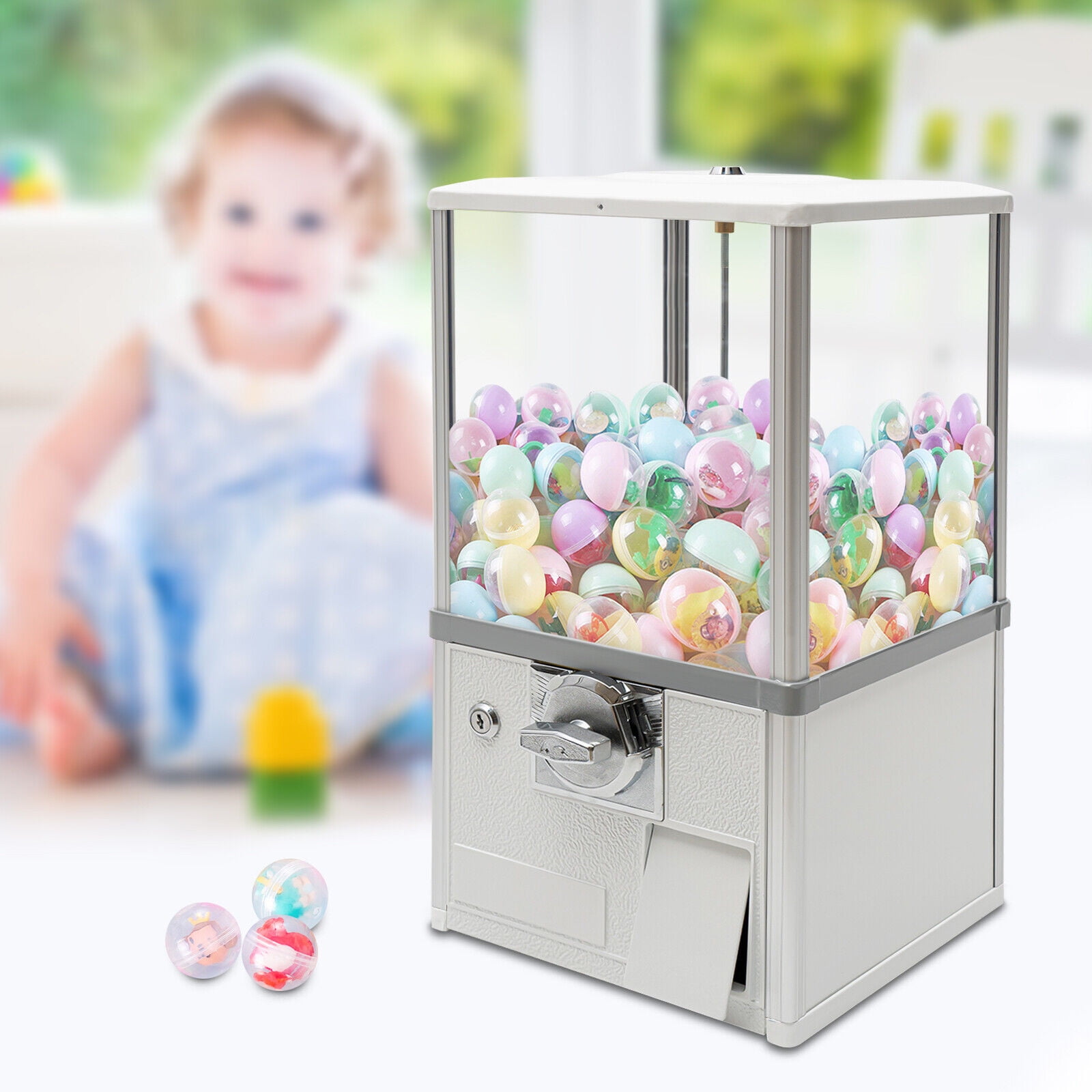 20" Height Candy Vending Machine for Game Stores Retail Store Capsule Vending Machine White