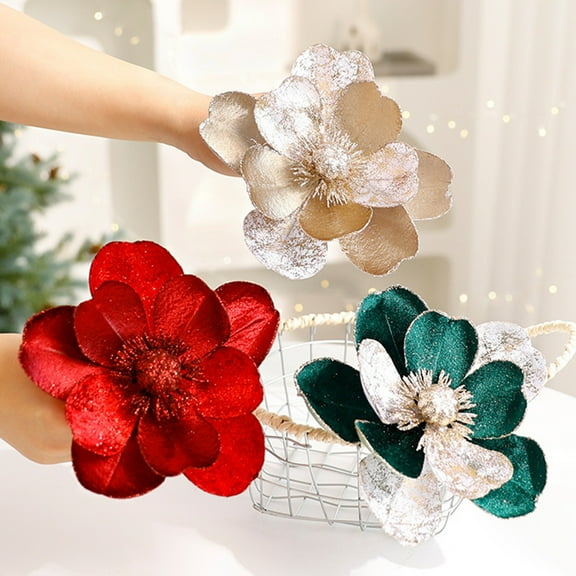 Kedshhgu Artificial Flowers for Christmas Tree Decorations for Tree Ornaments Xmas Wreath Floral Arrangements Centerpieces