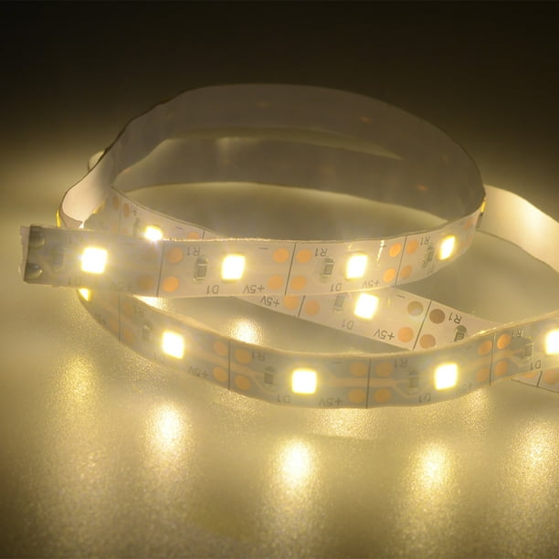 Fiudx Tira de Luces Led, Retroiluminación de Tv con Alimentación Usb, Fácil Instalación, Bajo Consumo, Uso Versátil para Tv, Monitores y Coche, Colores Blanco/Blanco Cálido/Azul, 100 Cm de Largo.