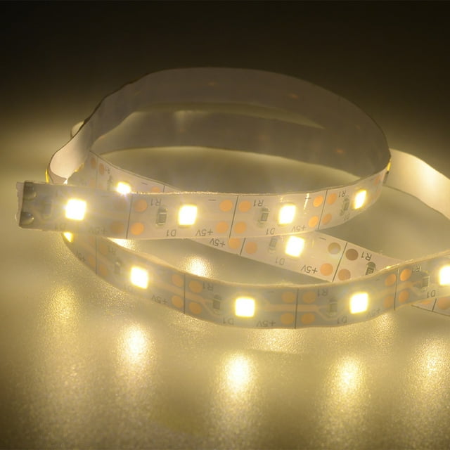 Fiudx Tira de Luces Led, Retroiluminación de Tv con Alimentación Usb, Fácil Instalación, Bajo Consumo, Uso Versátil para Tv, Monitores y Coche, Colores Blanco/Blanco Cálido/Azul, 100 Cm de Largo.