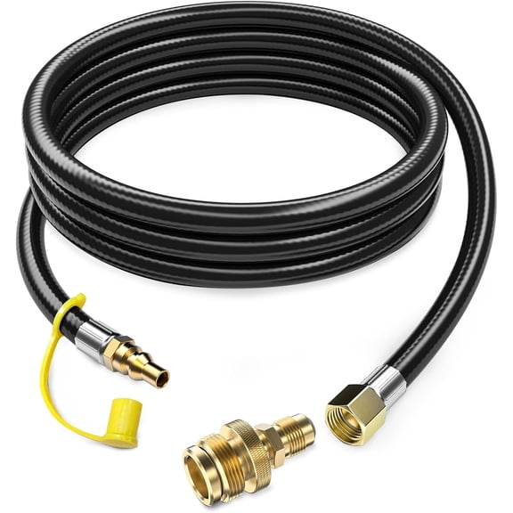 12 FT Propane Quick Connect GANGZI for RV to Gas Grill, Propane Quick Connect Fittings for 1 LB Throwaway Bottle Connects 1 LB Portable Appliance to RV 1/4" Female Quick Disconnect