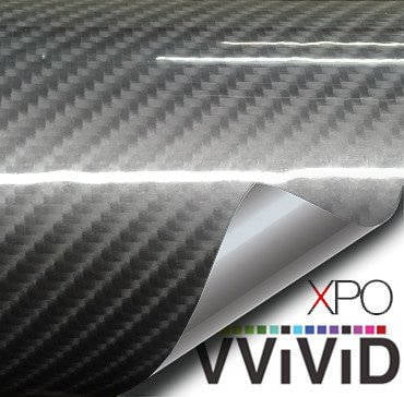 VViViD Epoxy High Gloss Carbon Fiber Automotive Vinyl Wrap Silver, 1ft x 5ft