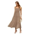 thumbnail image 3 of Women's 2025 Sun Dresses Women's Summer Casual Flowing Tired Long Dresses Backless Beach Long Dresses Vest Dresses, 3 of 9