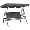thumbnail image 1 of Outsunny 3-Seat Porch Swing with Canopy Outdoor Swing Chair w/ Rattan Seat, 1 of 10