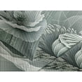 thumbnail image 4 of Ambesonne Green Quilted Bedspread Set 3 Pcs, Futuristic Poppy Flower Print, King Size, Blue Grey Dark Cadet Blue, 4 of 4