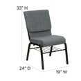 thumbnail image 5 of Emma + Oliver 18.5"W Church Chair, Gray Fabric Book Rack/Gold Vein Frame, 5 of 11