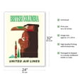 thumbnail image 2 of British Columbia - Northwest Indian Totem Pole - United Air Lines - Vintage Airline Travel Poster c.1960s - Fine Art Matte Paper Print (Unframed) 24x32in, 2 of 4