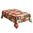 thumbnail image 2 of Christmas Tablecloth with Waterproof Fabric & Lace Trim, Rectangular Tablecloth for Dining Table Decorations, Red Plaid & Green Plaid Holiday Party Table Cloth for Christmas, 2 of 7