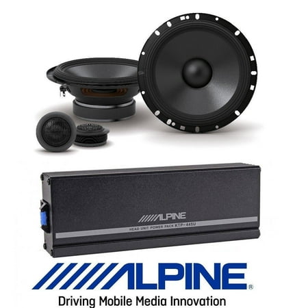 Alpine KTP-445A 4-Channel Head Unit Power Pack Amplifier Class D/ Alpine S-S65C S-Series 6.5-inch Component 2-Way