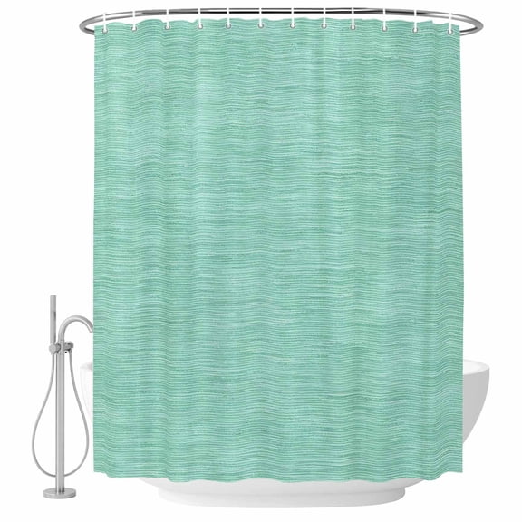 72x78 Inch Shower Curtain Mint Green Solid Color Bathroom Decor, Waterproof Fabric Bathtub Bath Curtains Decorative Minimalist Vintage Linen Texture Extra Long Shower Curtain Set with Hooks