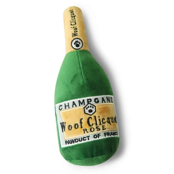 Dog Plush Toys Pet Squeaky Champagne Wine Bottle Shape Toy Dog Bite-Resistant Clean Teeth Chew Toy Interactive Toy,B
