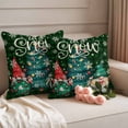 thumbnail image 2 of Christmas Tree Outdoor Waterproof Pillow Covers, Green Gnomes Winter Xmas Snowflake Decorative Square Throw Pillowcase Sofa Cushion Sham for Patio/Couch/Chair, 26"x26" 2 Pack, 2 of 8