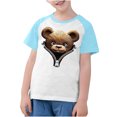 thumbnail image 3 of RXIRUCGD 2025 Vêtements d'Été pour Enfants Tout-Petits Garçons Filles Mode Mignon Col Rond Imprimé Manches Courtes Haut, 3 of 7