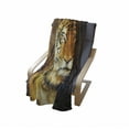 thumbnail image 4 of Tiger Soft Flannel Fleece Throw Blanket, Oil Painting Style Big Cat Purposeful Eyes Carnivore Bengal Feline of East, Cozy Plush for Indoor and Outdoor Use, 60" x 80", Black Pale Brown, by Ambesonne, 4 of 6