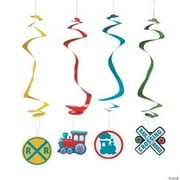 Train Hanging Swirls, Birthday, Party Decor, 12 Pieces