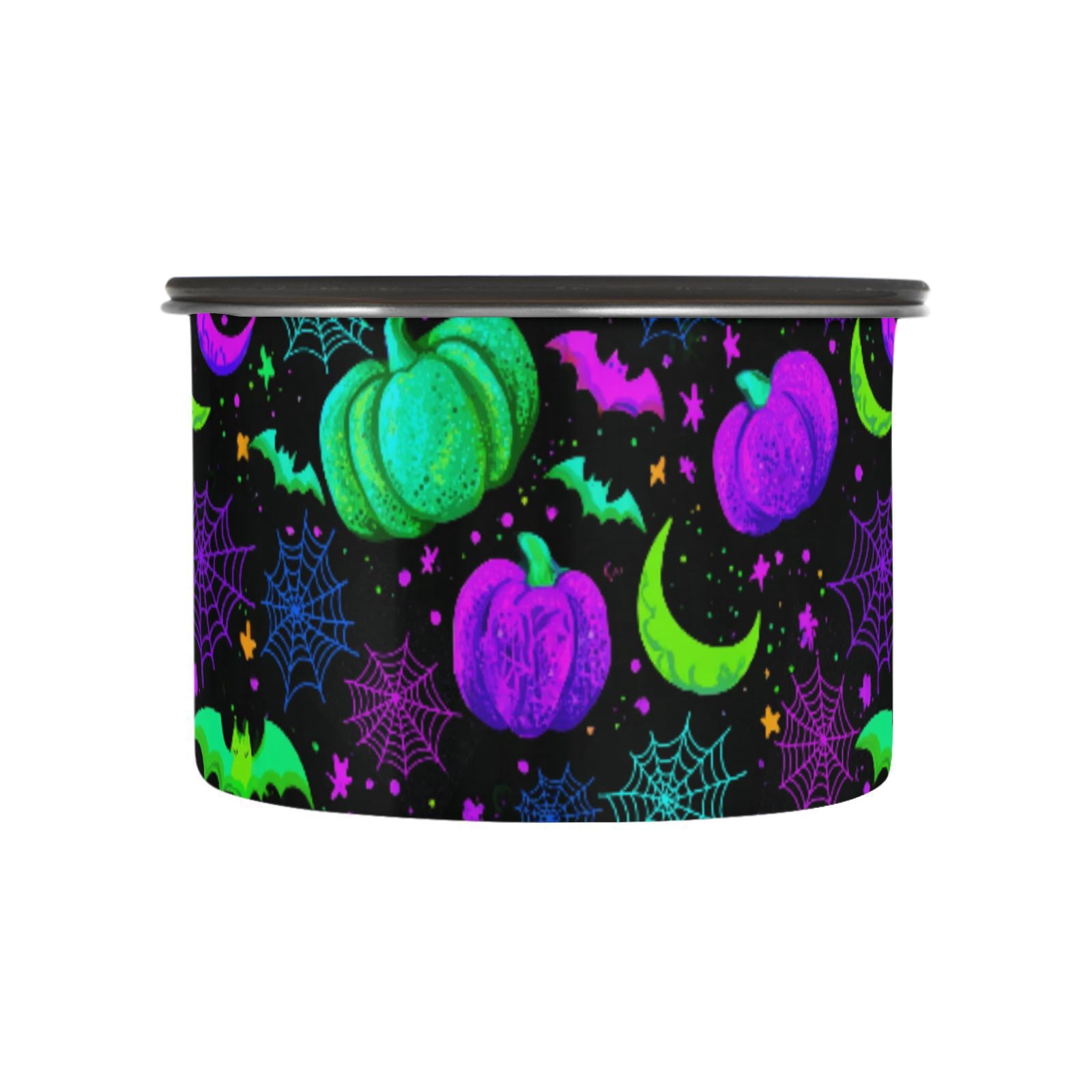 Pumpkin Spider Web Halloween Airtight Coffee Bean Canister 900 ml Food Storage Containers with Lids For Gournd, Tea, Sugar, Flour, Rice, Cereal, Candy Cookie Jar