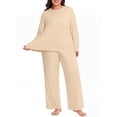 thumbnail image 5 of Cueply Women's Plus Size Pajama Sets Long Sleeve Tops and Pants Soft Lounge Sleepwear Set Casual Pjs with Pockets, 5 of 9