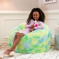 thumbnail image 3 of Jaxx Saxx 3 Foot Bean Bag Chair For Kids - Faux Fur - Fun Colors Firefly Yellow, 3 of 5