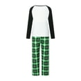 thumbnail image 4 of Christmas Family Pajamas Matching Set Christmas Tree Print Long Sleeve Tops and Green Plaid Pants Sleepwear, 4 of 10