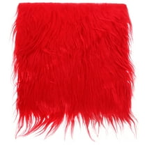 Uxcell Plush Faux Fur Fabric Square, 10" x 10" Fluffy Faux Fur Patches Cuts, Red